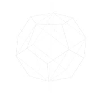 The twelve-faced frame drawn through, its hidden edges dashed