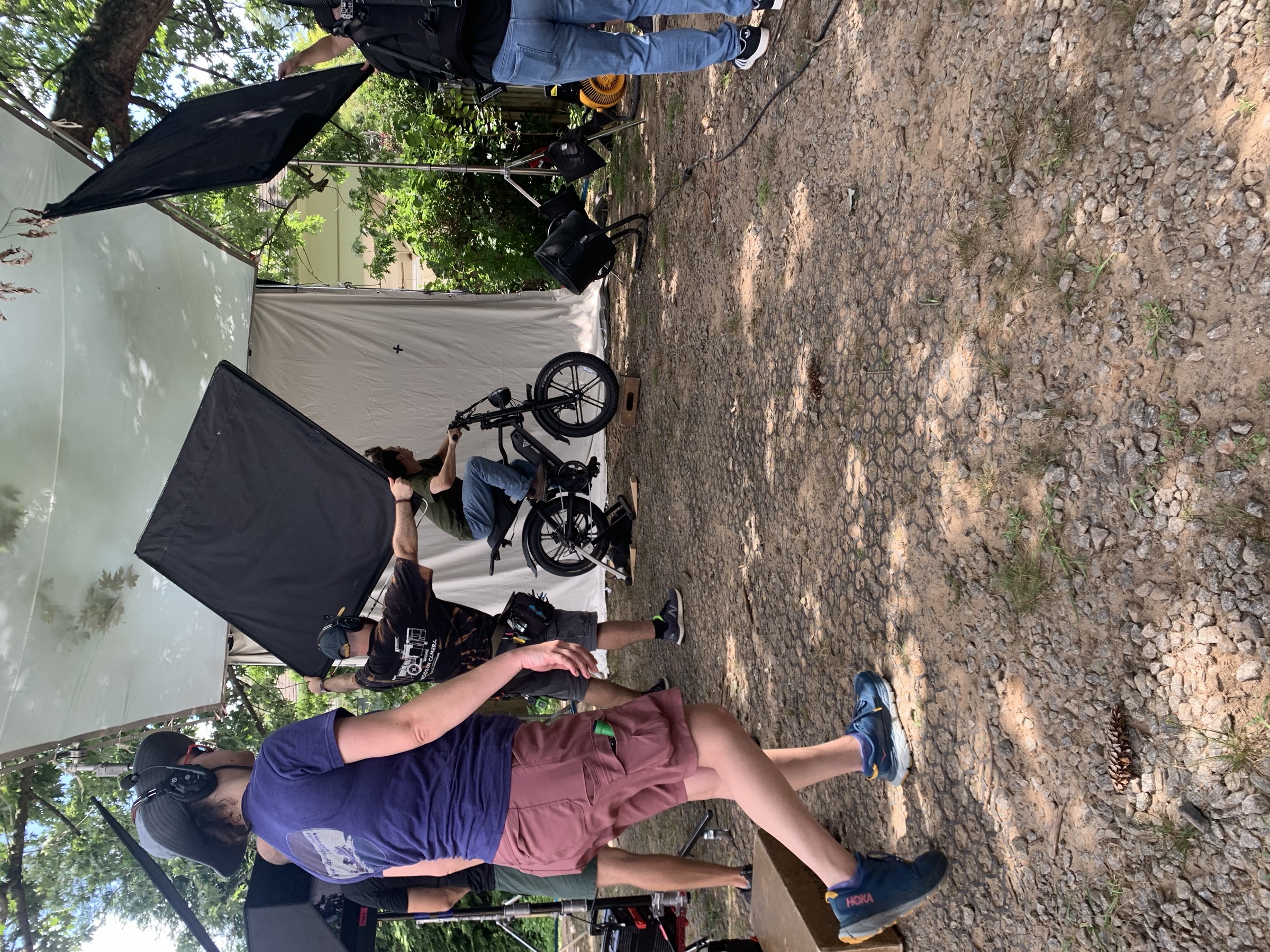 On set, crew day, the ebike