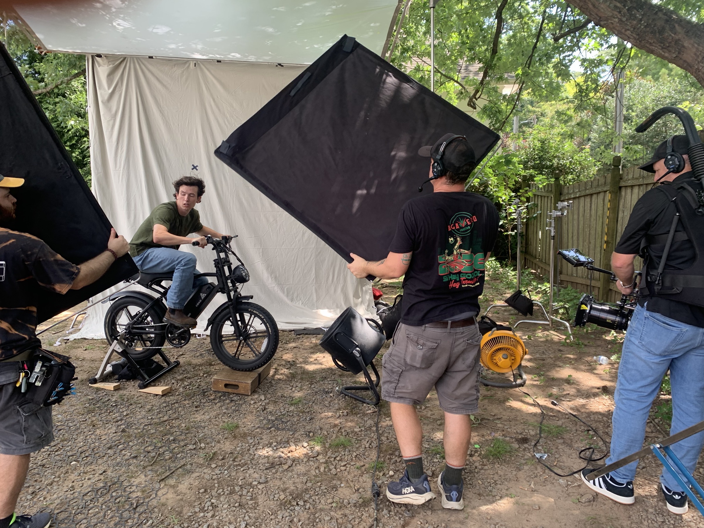 On set, crew day, the flag