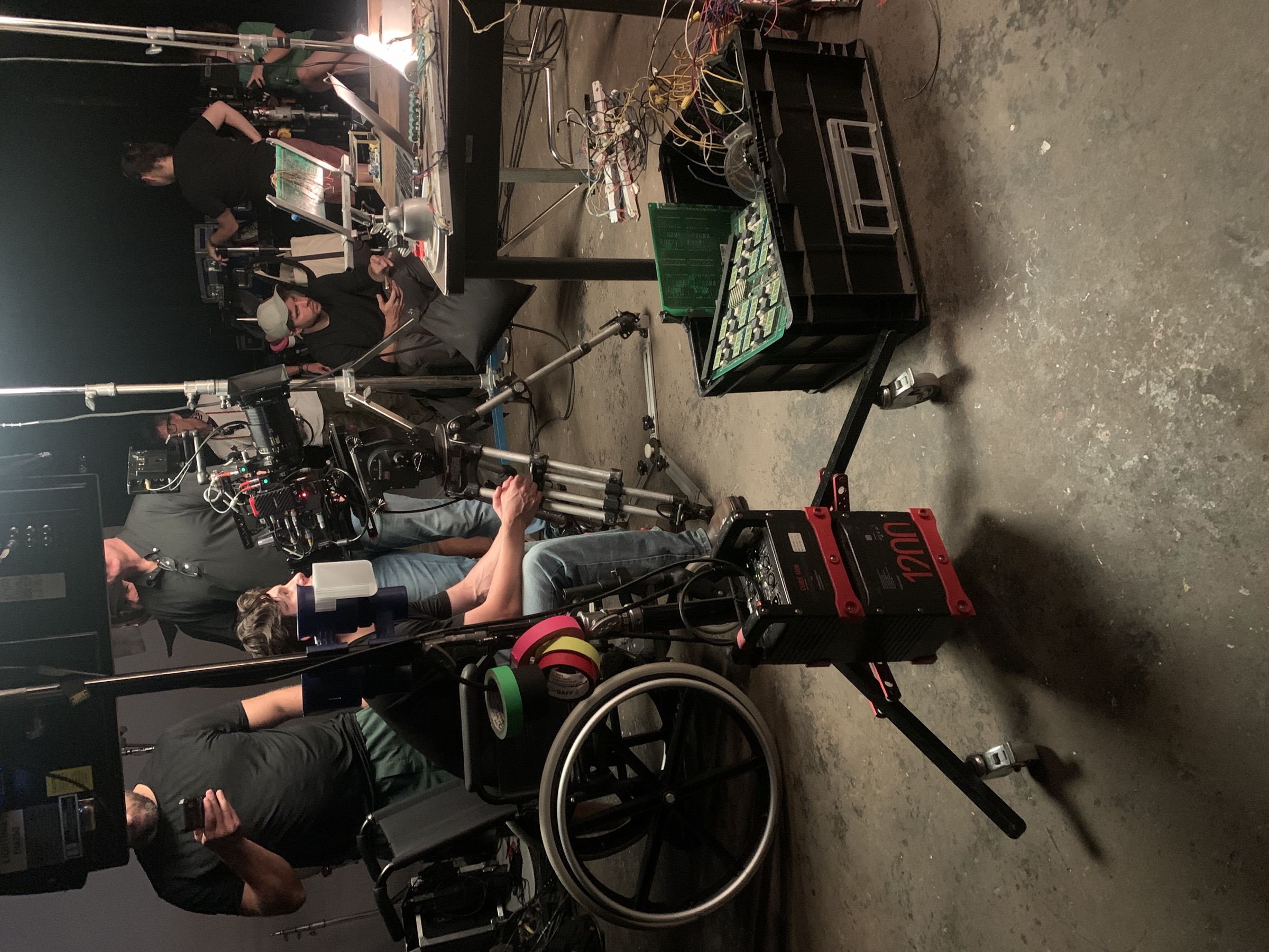 On set, the wheelchair camera rig